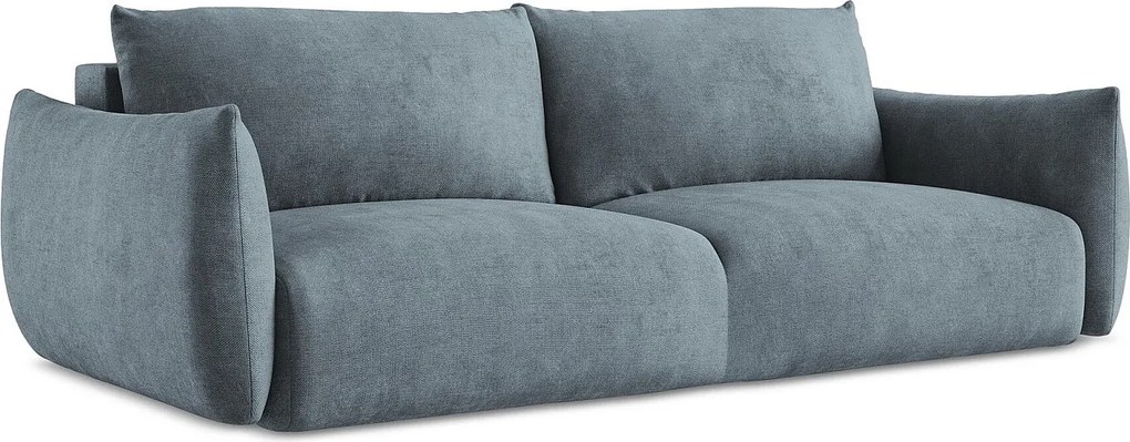 Kanapa 3-osobowa z funkcją spania - z tkaniny szenilowej - jeans - LEILA