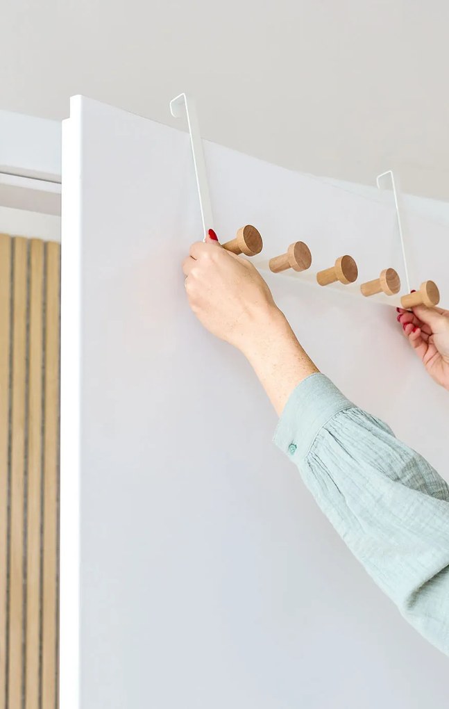 Metalowy wieszak na drzwi, 5 haczyków