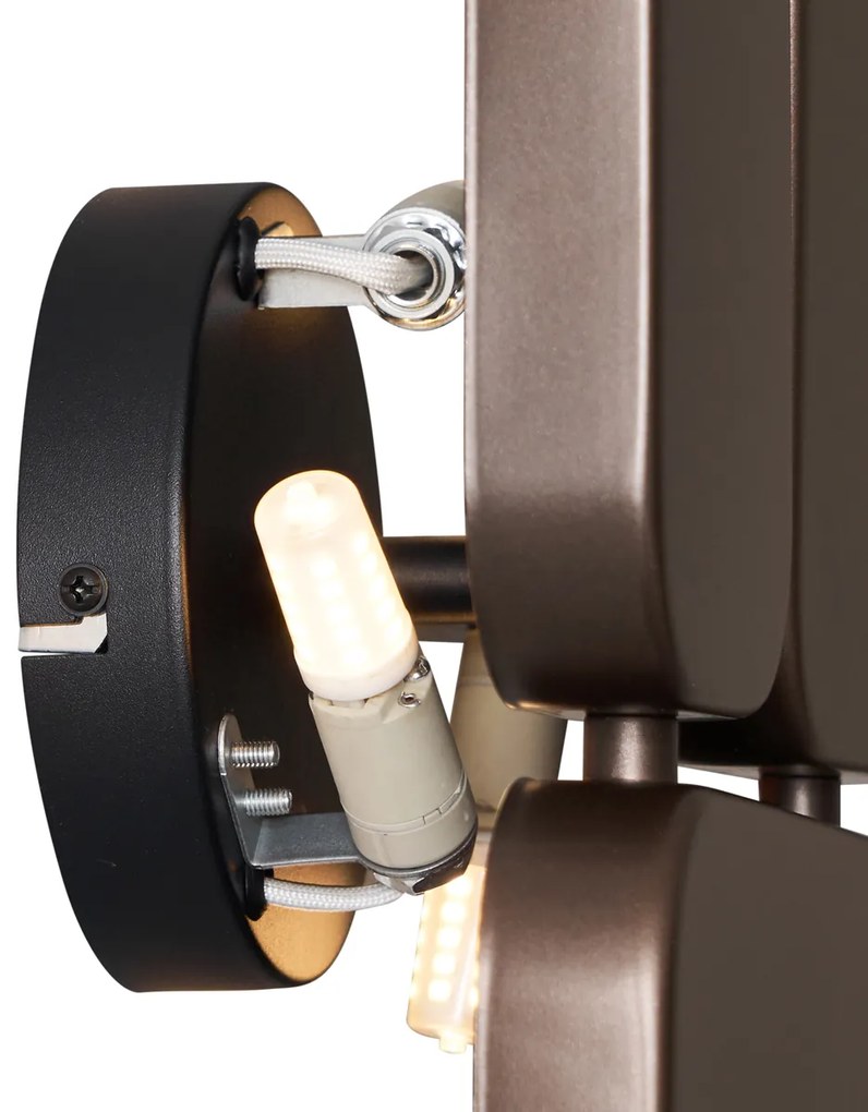 Designerski kinkiet brązowy 3-punktowy - Planes