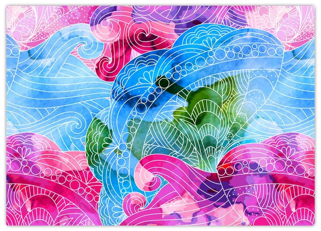 Obraz - Kolorowe fale (70x50 cm)
