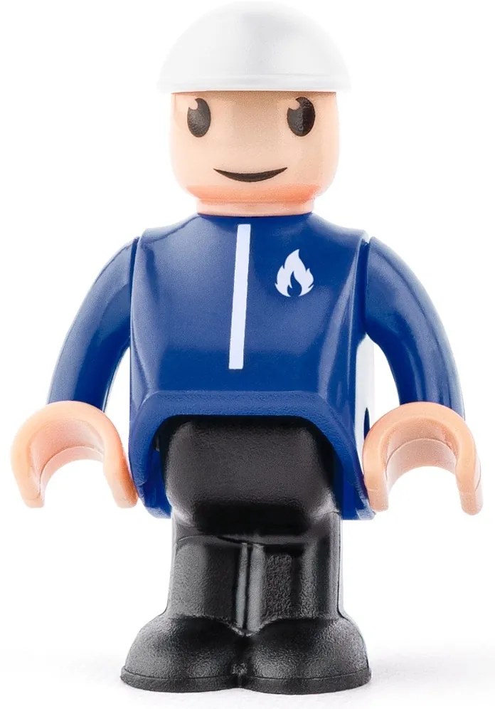 Woody Car Strażak z lalką na tory kolejowe,czerwony