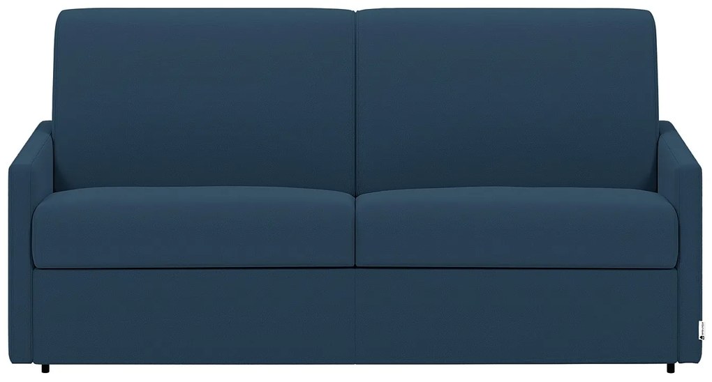 Kanapa 4-osobowa rozkładana typu expres z tkaniny CALIFE - Niebieski ciemny - Miejsce do spania 160 cm - Materac 18 cm