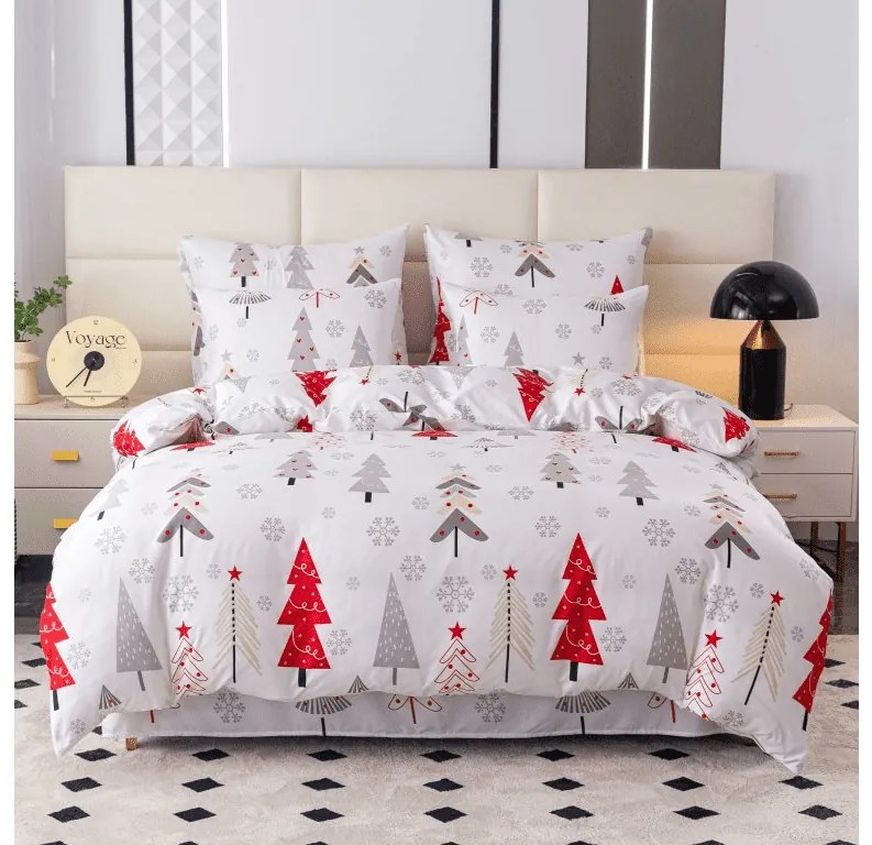 PrzytulneMieszkanie.pl PrzytulneMieszkanie.pl Flanelowa pościel z mikrofibry JINGLE biała Rozmiar pościeli: 2 szt 70 x 90 cm | 200 x 220 cm
