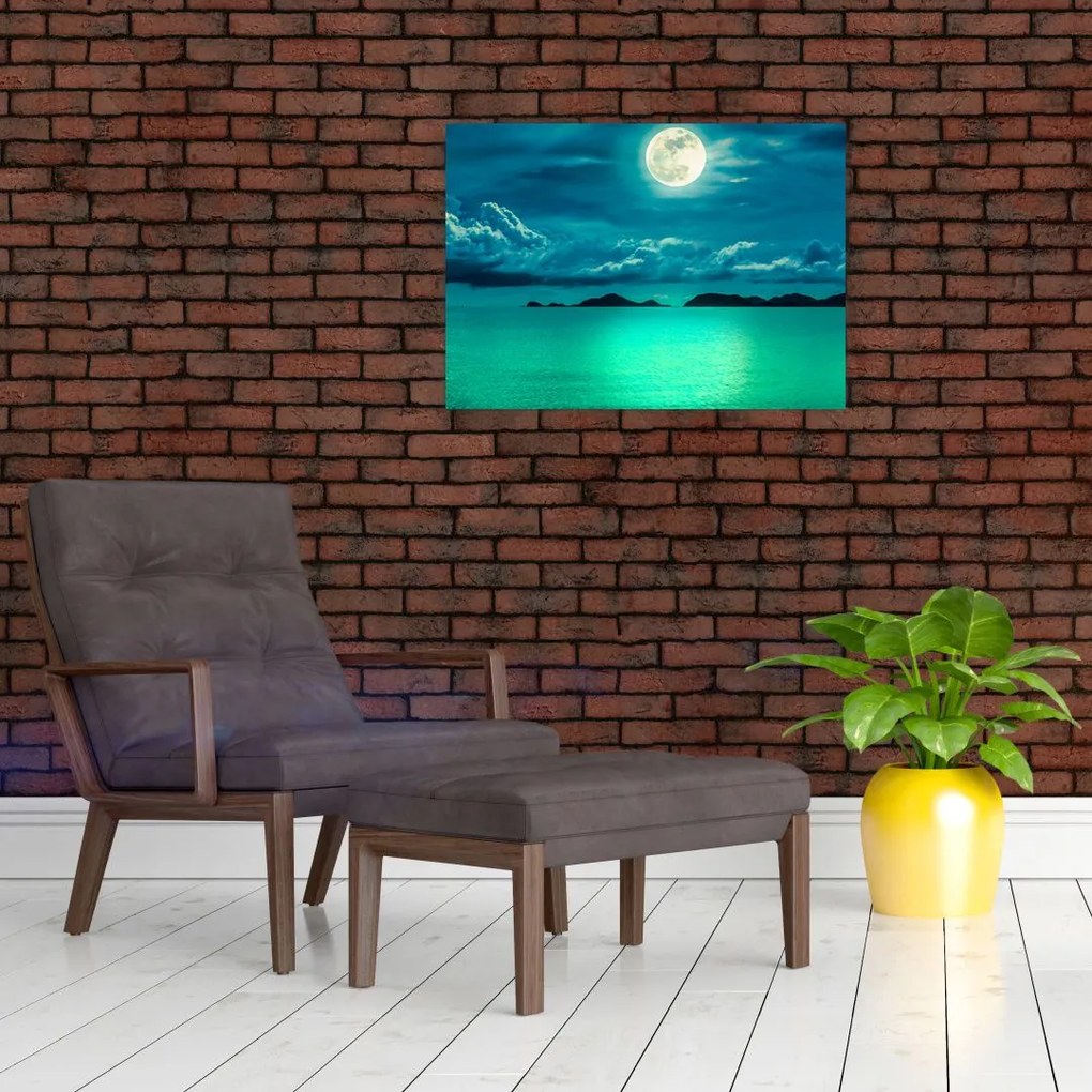Obraz - Księżyc w pełni nad powierzchnią (70x50 cm)