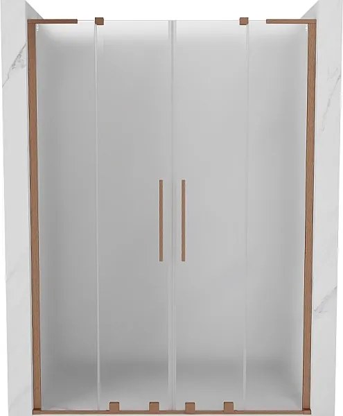 Mexen Velar L Duo drzwi prysznicowe rozsuwane 150 cm, szron, miedź szczotkowana - 871-150-003-32-65