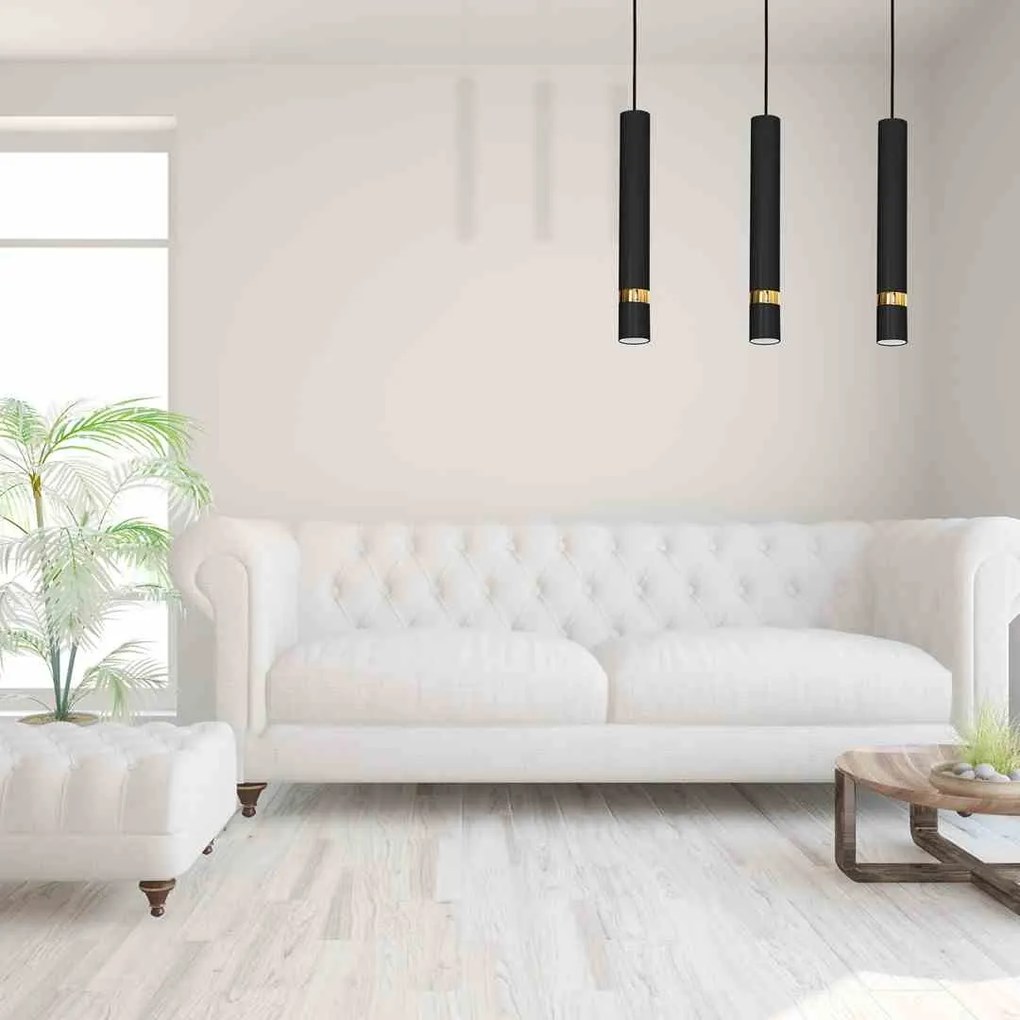 Lampa wisząca czarna, JOKER BLACK/GOLD 3xGU10