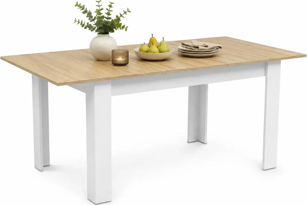 Stół rozkładany 120x80 dąb sonoma + biały P9-Z64