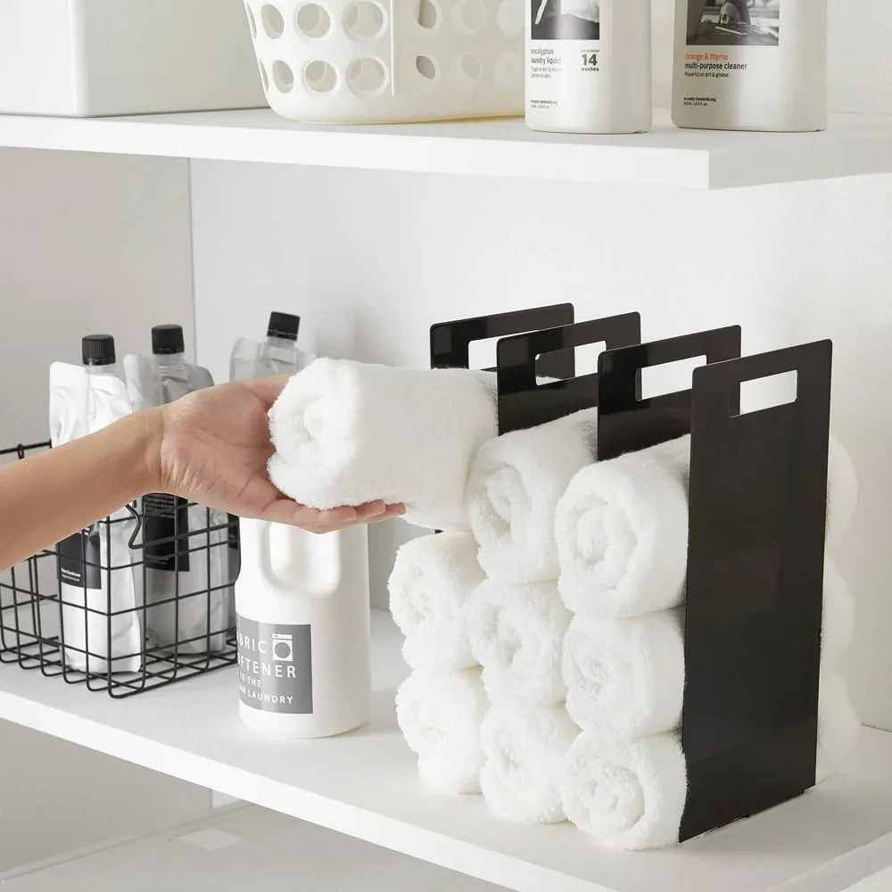 Czarne metalowe stojaki na ręczniki 2 szt. Tower – YAMAZAKI