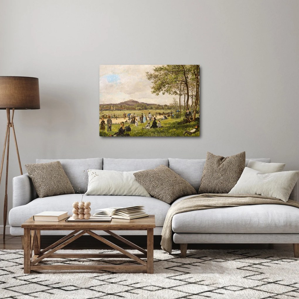 Obraz - French 19th Century, Race Course at Longchamps, reprodukcje (70x50 cm)