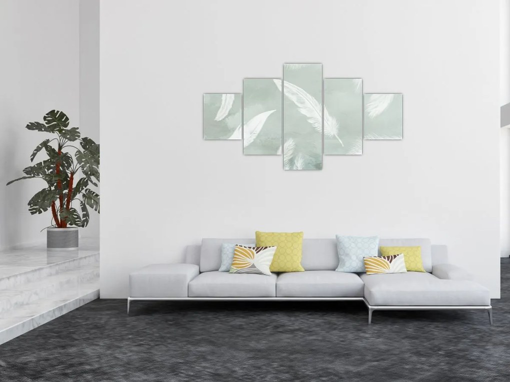 Obraz - Białe pióra (125x70 cm)