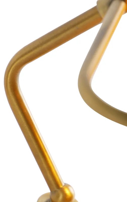 Klasyczna lampa notariusza brązowa z bursztynowym szkłem - Banker