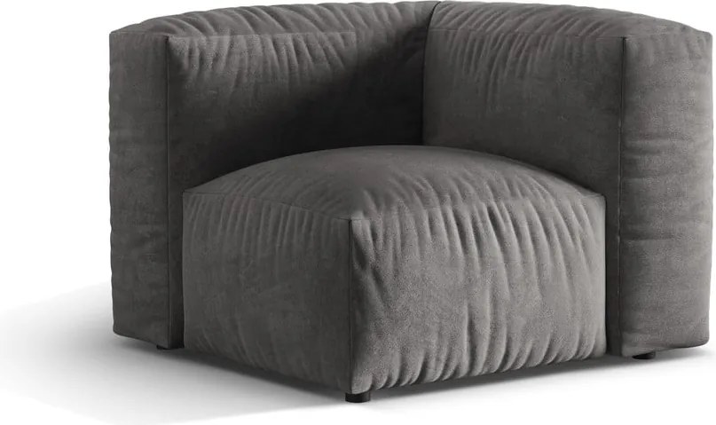 Szary aksamitny moduł sofy (strona zmienna) Martina – Micadoni