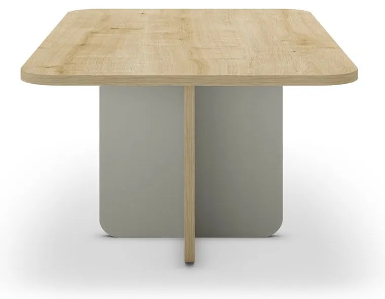 Jasnozielony/w naturalnym kolorze stolik z blatem w dekorze dębu 56x100 cm Hillary – Marckeric