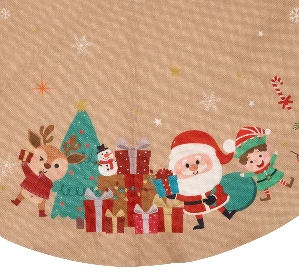 Dywanik pod choinkę z motywem Świętego Mikołaja, Ø 90 cm