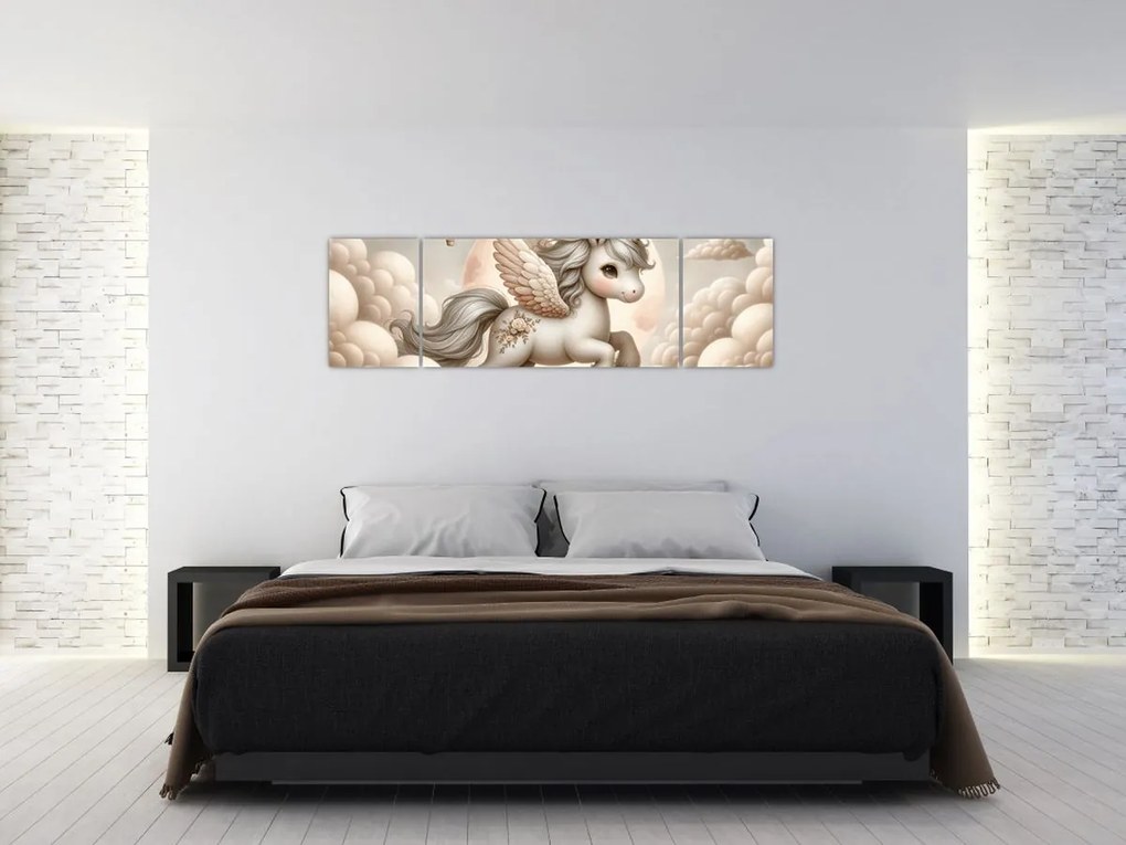 Obraz - Jednorożec w chmurach (170x50 cm)