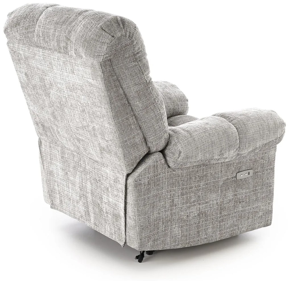 Fotel wypoczynkowy elektrycznie rozkładany popielaty AMORE