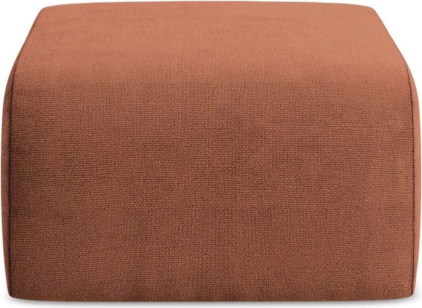 Podnóżek z tkaniny szenilowej w kolorze terakoty Lani – Makamii