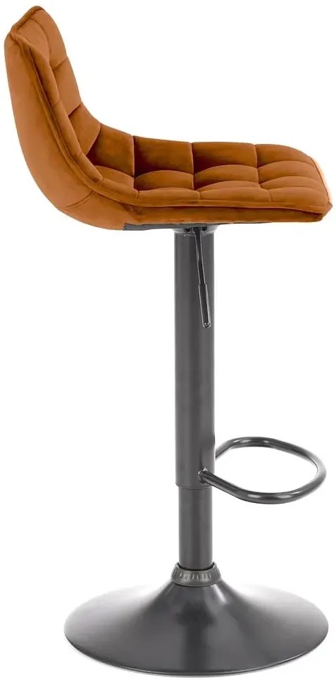 Pikowany cynamonowy hoker z oparciem S9-C64