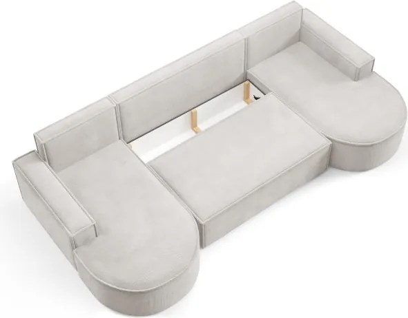 Narożnik MOLLY XL wolnostojący układ U z funkcją spania w tkaninie Curio 02 DomoHome
