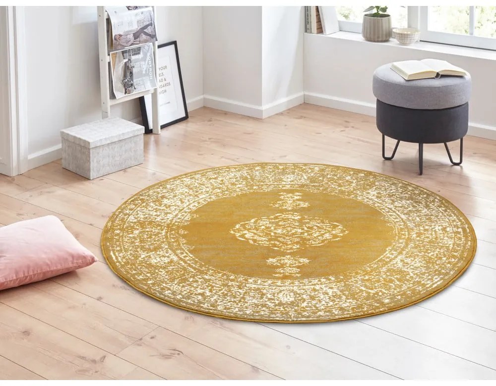 Żółto-pomarańczowy okrągły chodnik ø 160 cm Méridional – Hanse Home