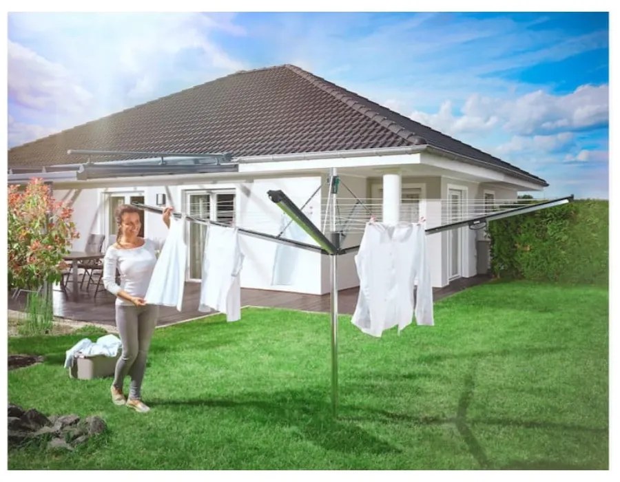 Ogrodowa suszarka na pranie w kolorze srebra 60 m Linomatic 600 Plus – LEIFHEIT