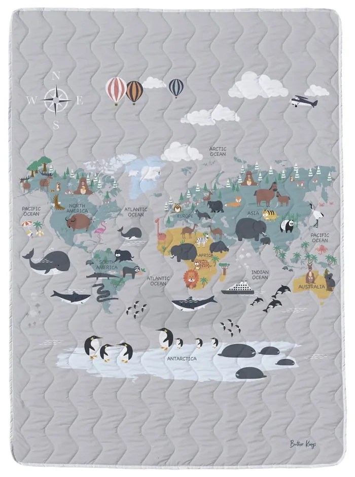 Zestaw pikowanego koca i poszewki na poduszkę z satyny bawełnianej 140x200 cm – Butter Kings