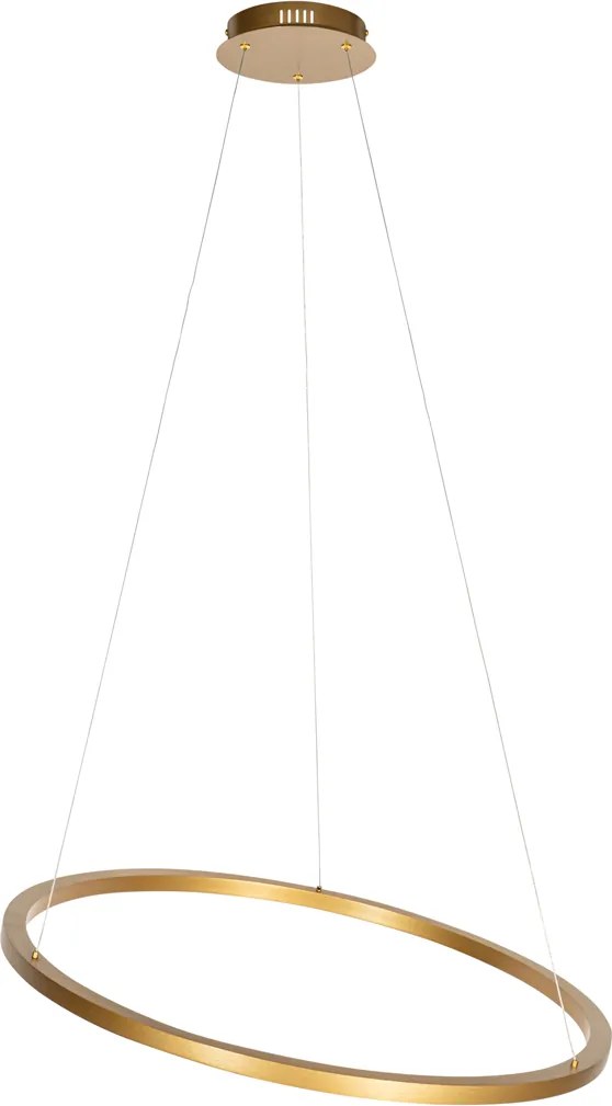 Złota lampa wisząca 80cm z wbudowanym LEDem 3-stopniowym ściemniaczem - Girello