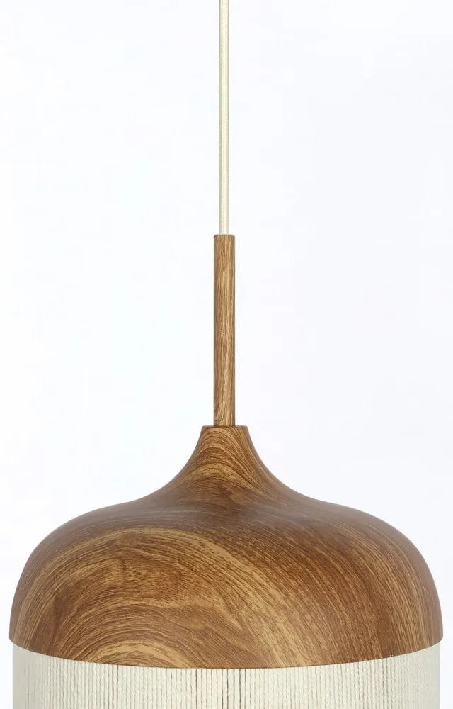 Lampa wisząca w naturalnym kolorze z tekstylnym kloszem ø 27,5 cm Dania – Light &amp; Living