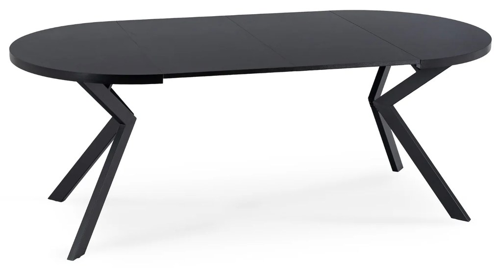 Stół Okrągły Rozkładany LUKAS 100-250 cm Czarny Nowoczesny Loft