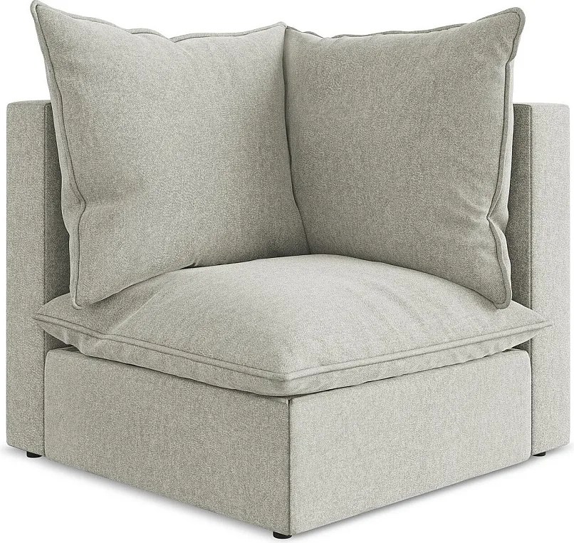 Moduł narożny - z tkaniny welwetowej - jasny szary - MANAO