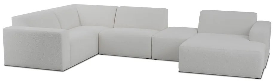 Biały narożnik z materiału bouclé (w kształcie litery U) Roxy – Scandic