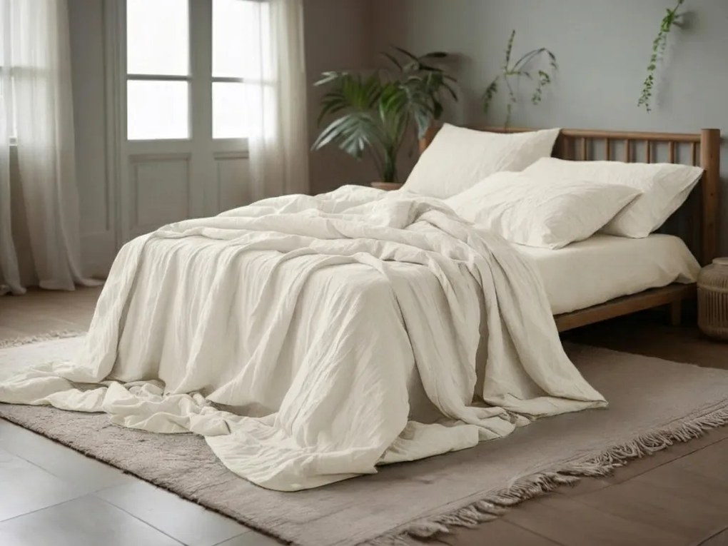 PrzytulneMieszkanie.pl PrzytulneMieszkanie.pl Pościel muślinowa PURELY kremowa Rozmiar pościeli: 80 x 80 cm | 135 x 200 cm