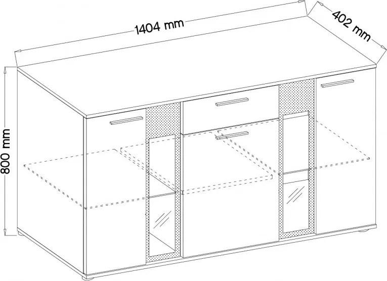 Pojemna komoda SALSO biała półki szuflada do salonu