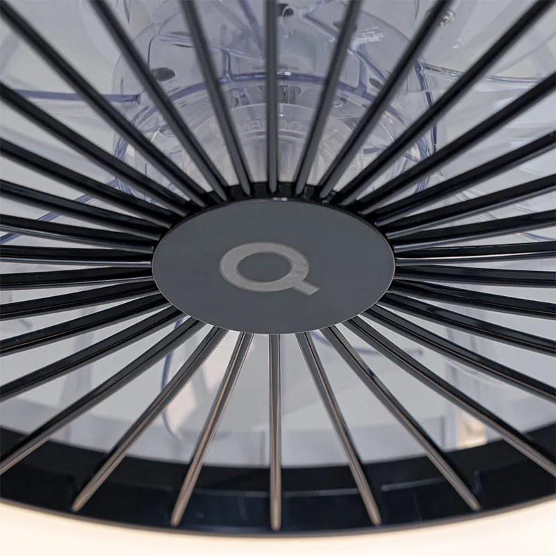 Szary wentylator sufitowy z efektem gwiazdy 47 cm z LED ściemnialny z pilotem - Emily