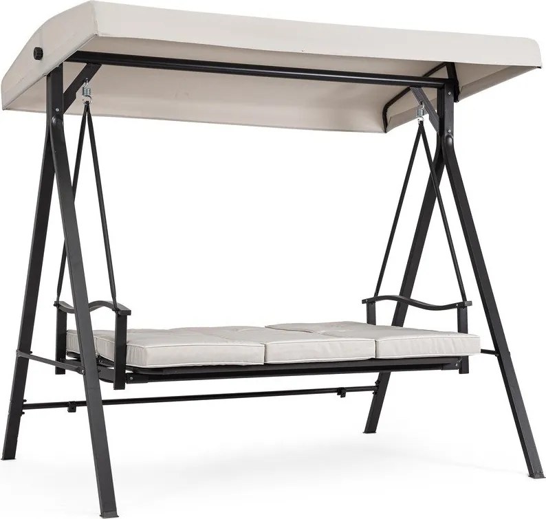 Antracytowo-beżowa metalowa huśtawka ogrodowa Taurus – Bizzotto