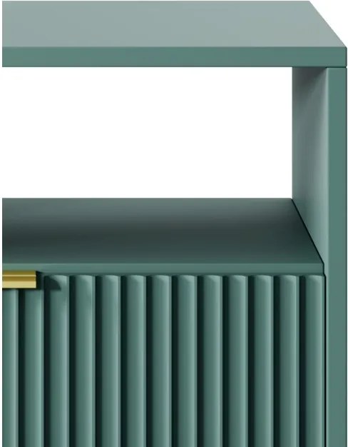 NAYA Stolik nocny S 54 zielony (LABRADOR) | czarny stelaż