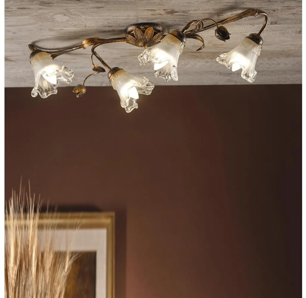 ONLI - Lampa sufitowa ARIANNA 4xE14/6W/230V brązowa