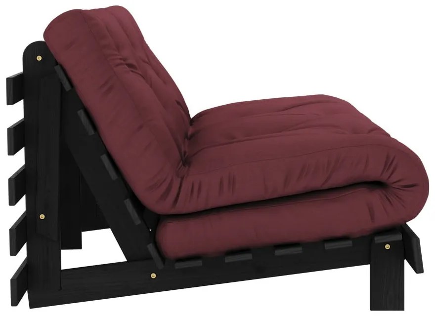Bordowa rozkładana sofa 160 cm Roots Black Night – Karup Design