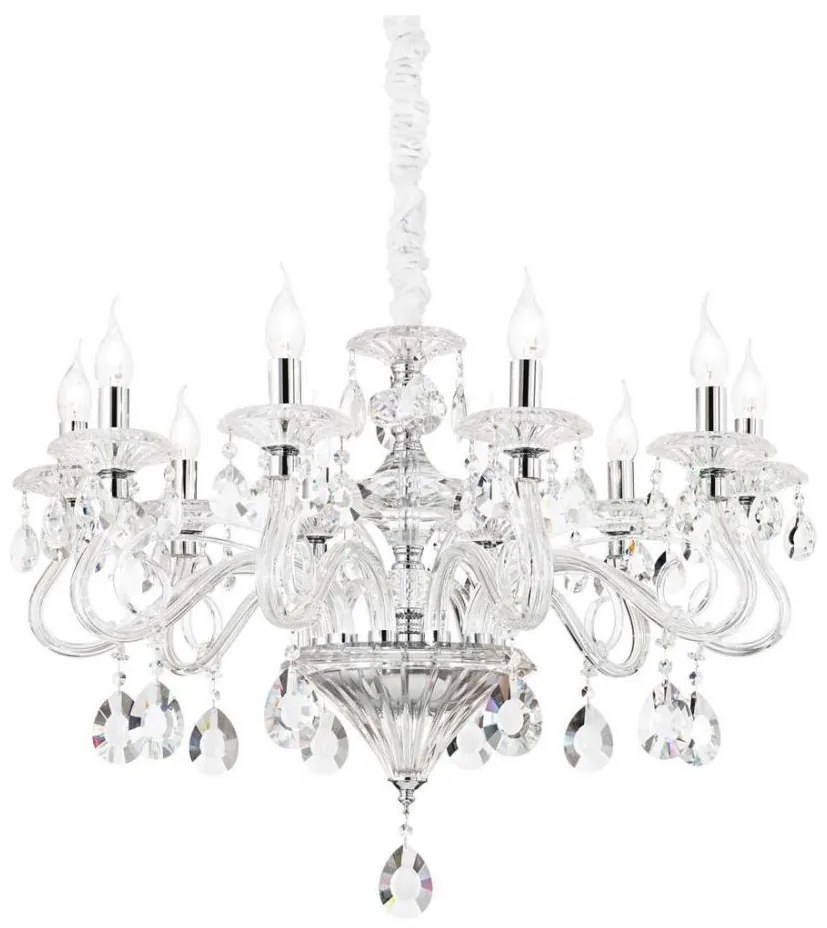 Ideal Lux - Żyrandol kryształowy na łańcuchu NEGRESCO 10xE14/28W/230V śr. 85 cm przezroczysty