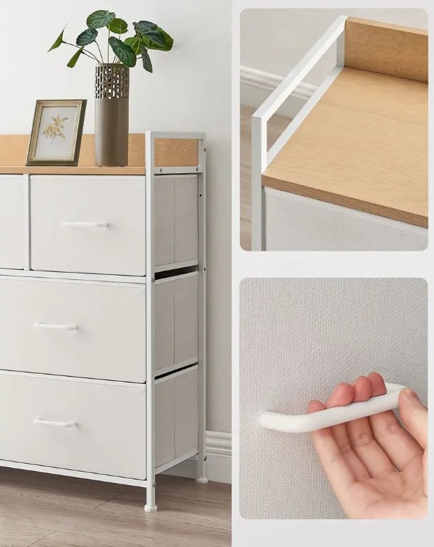 Komoda z szufladami FLEXIRO 98x85 cm, dąb/biała