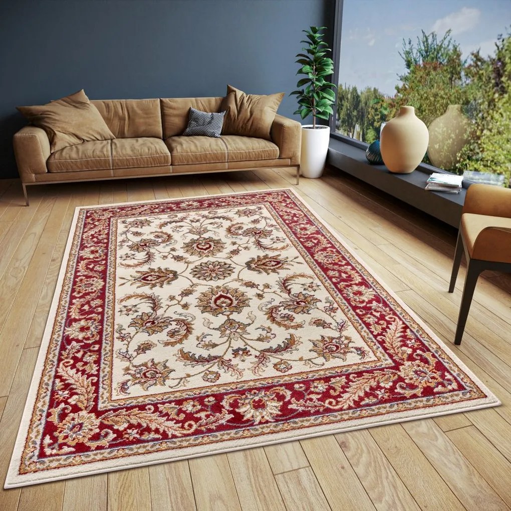 Dywan Luxor Perski Florystyczny kremowo - czerwony 160 cm x 235 cm