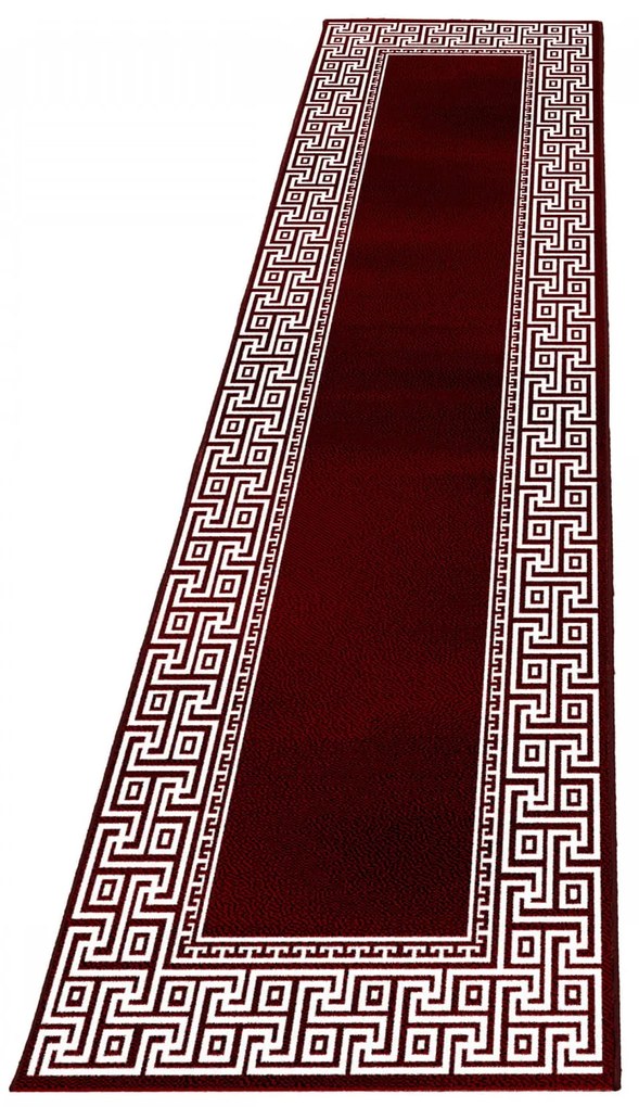 Dywan nowoczesny Parma czerwono-kremowy 80 cm x 300 cm
