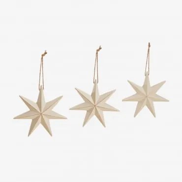 Pack 3 Ozdób Świątecznych Z Mdf Perg Kremowa & 15 X 15 Cm - Sklum