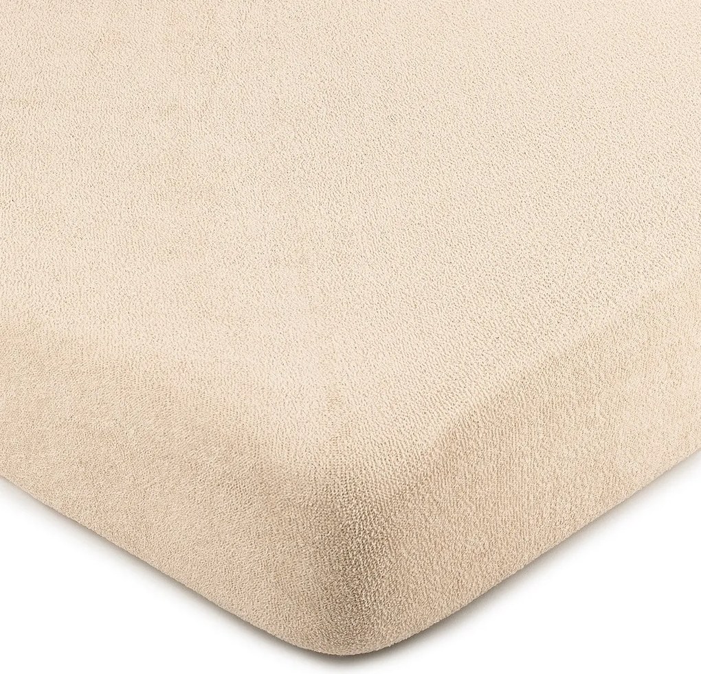 4Home prześcieradło frotte beżowy, 200 x 220 cm