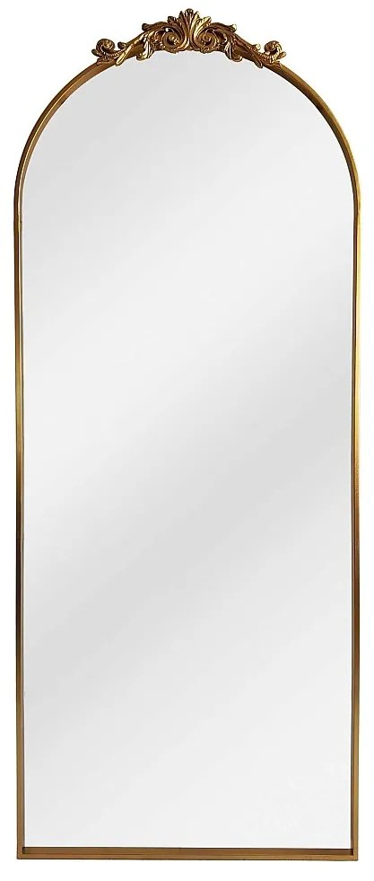 Duże lustro w stylu romantycznym z ramą - Metal - szer.  65 x Wys. 165 cm - Złoty - INARI