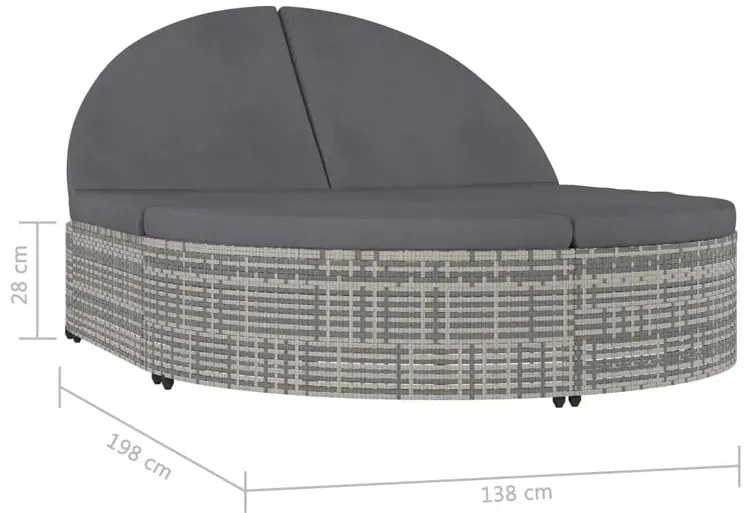 2-osobowy leżak technorattanowy z poduszkami - Labia