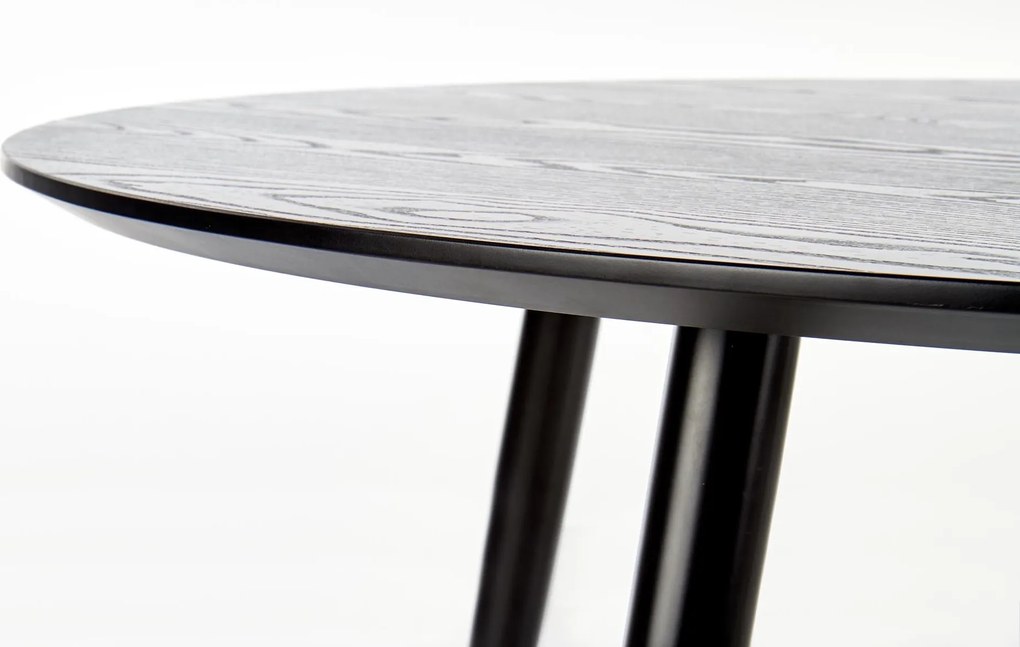 Czarny stół z okrągłym blatem w stylu glamour Embos