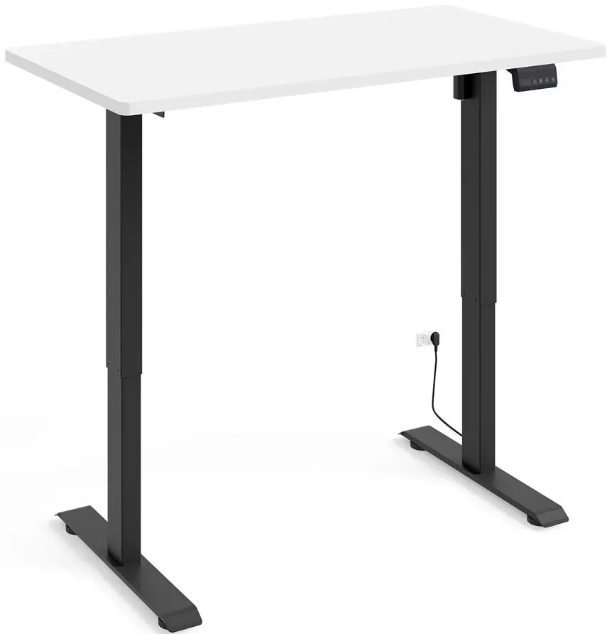 Biurko elektrycznie do pracy biały + czarny T6-B85