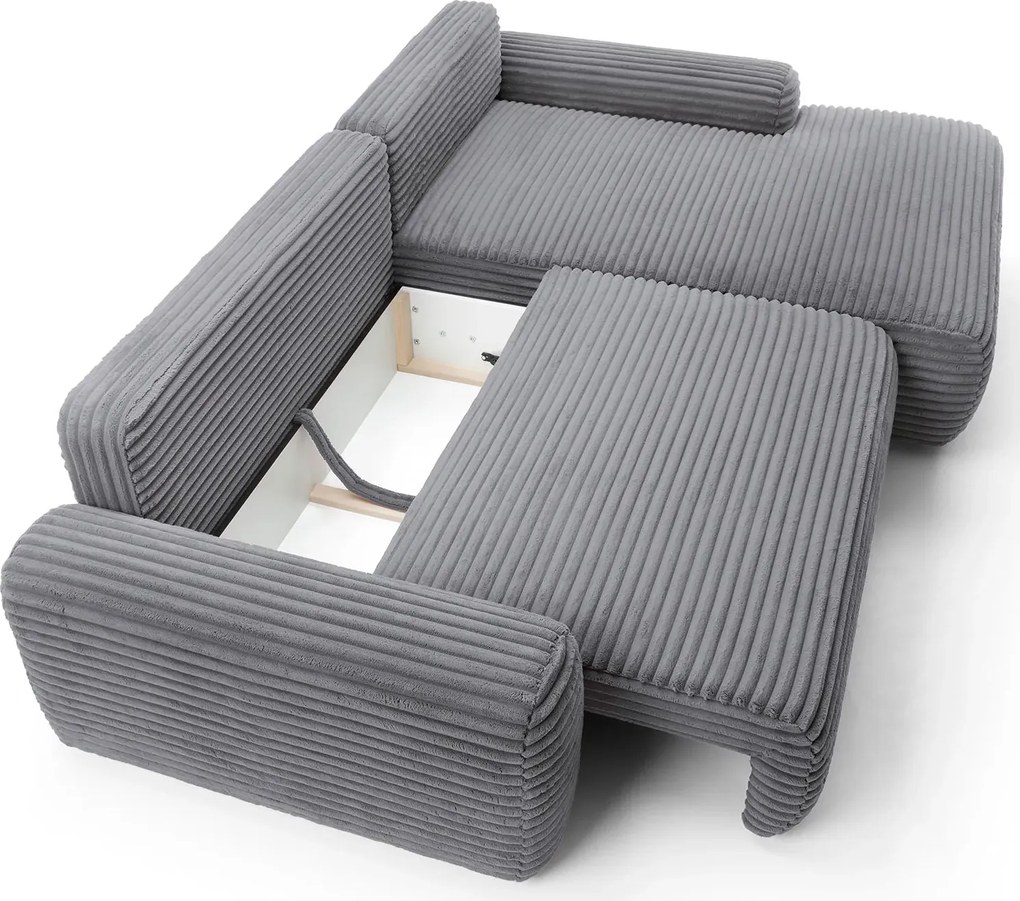 Ciemnoszary narożnik sztruksowy do salonu C9-F72