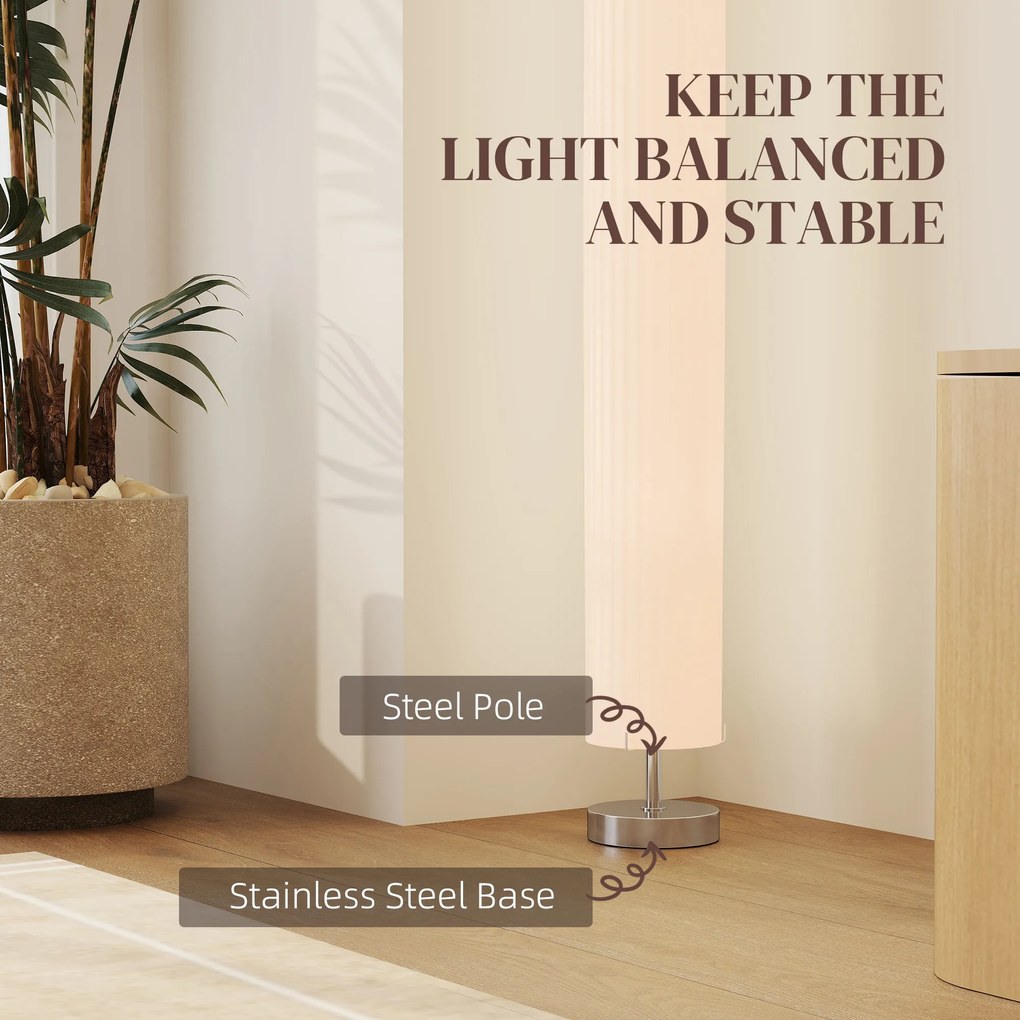 HOMCOM Lampa stojąca do salonu z abażurem z poliestru, 2 x E27 oprawka do sypialni 14 x 14 x 120 cm | Aosom PL